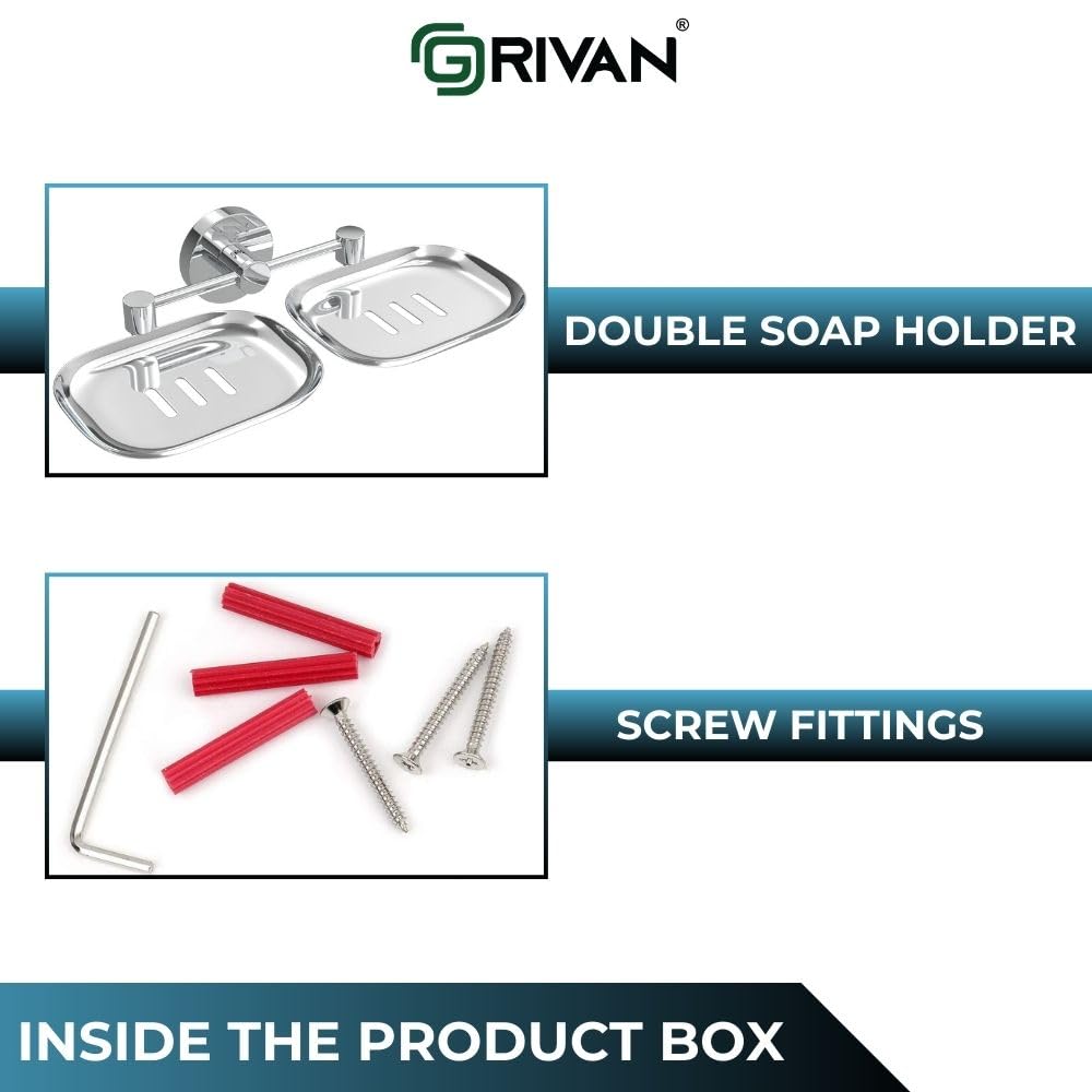 Steel Round Shape Double Soap Dish l Soap Case I