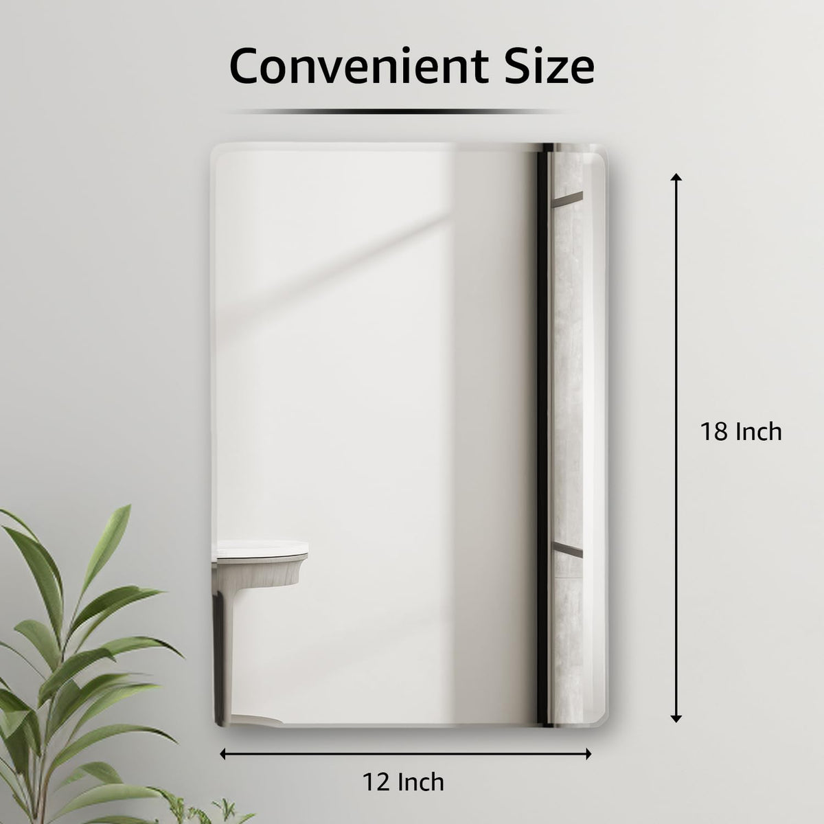 Frameless Rectangular Glass Wave Wall Mount Mirror