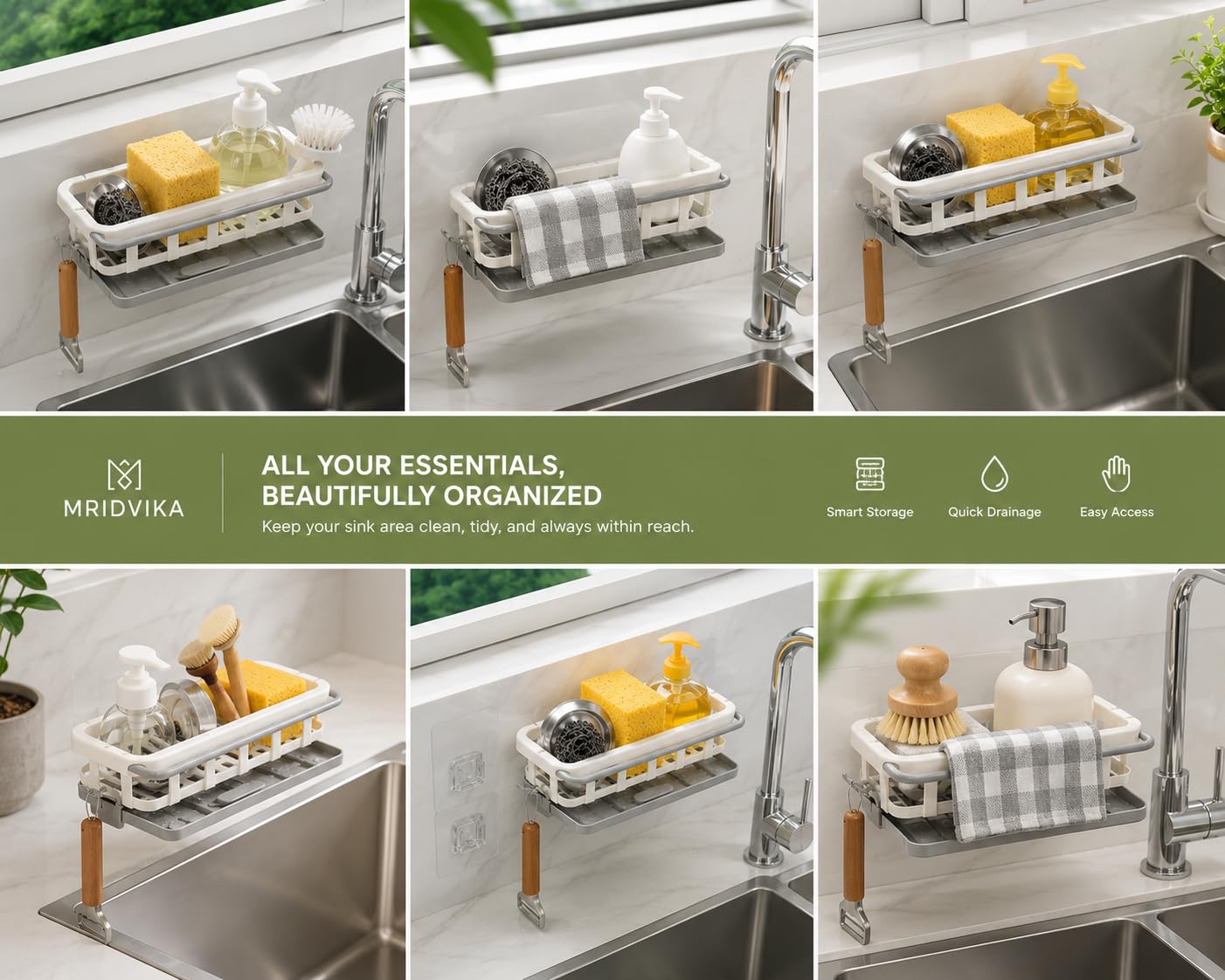 Kitchen dish brush holder