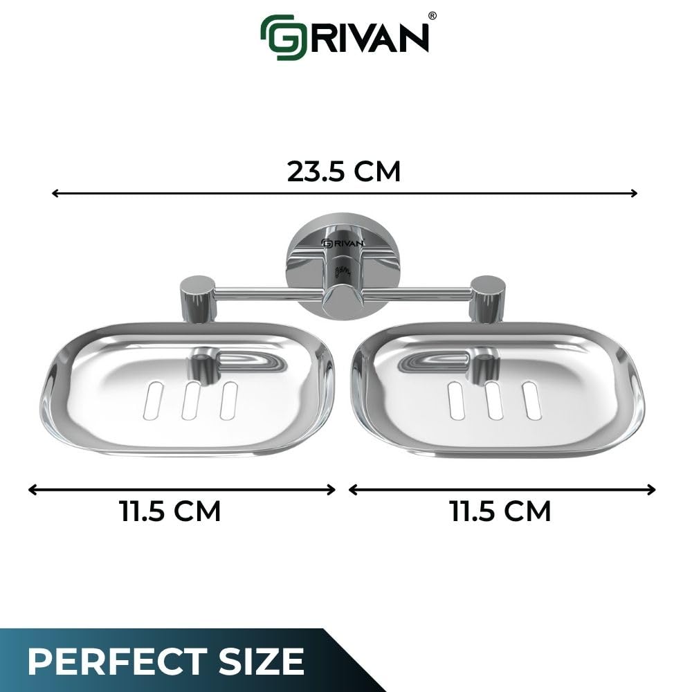Steel Round Shape Double Soap Dish l Soap Case I