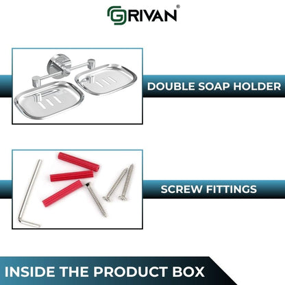 Steel Round Shape Double Soap Dish l Soap Case I