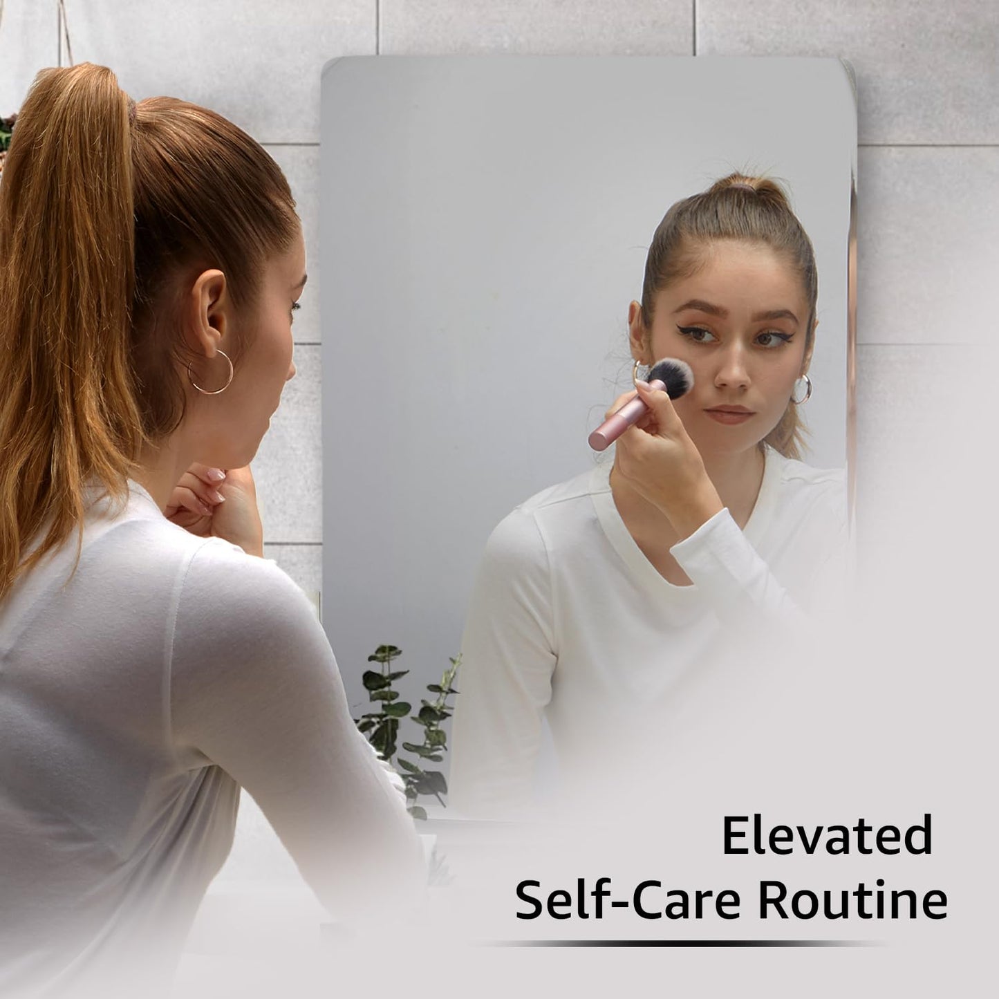 Frameless Rectangular Glass Wave Wall Mount Mirror