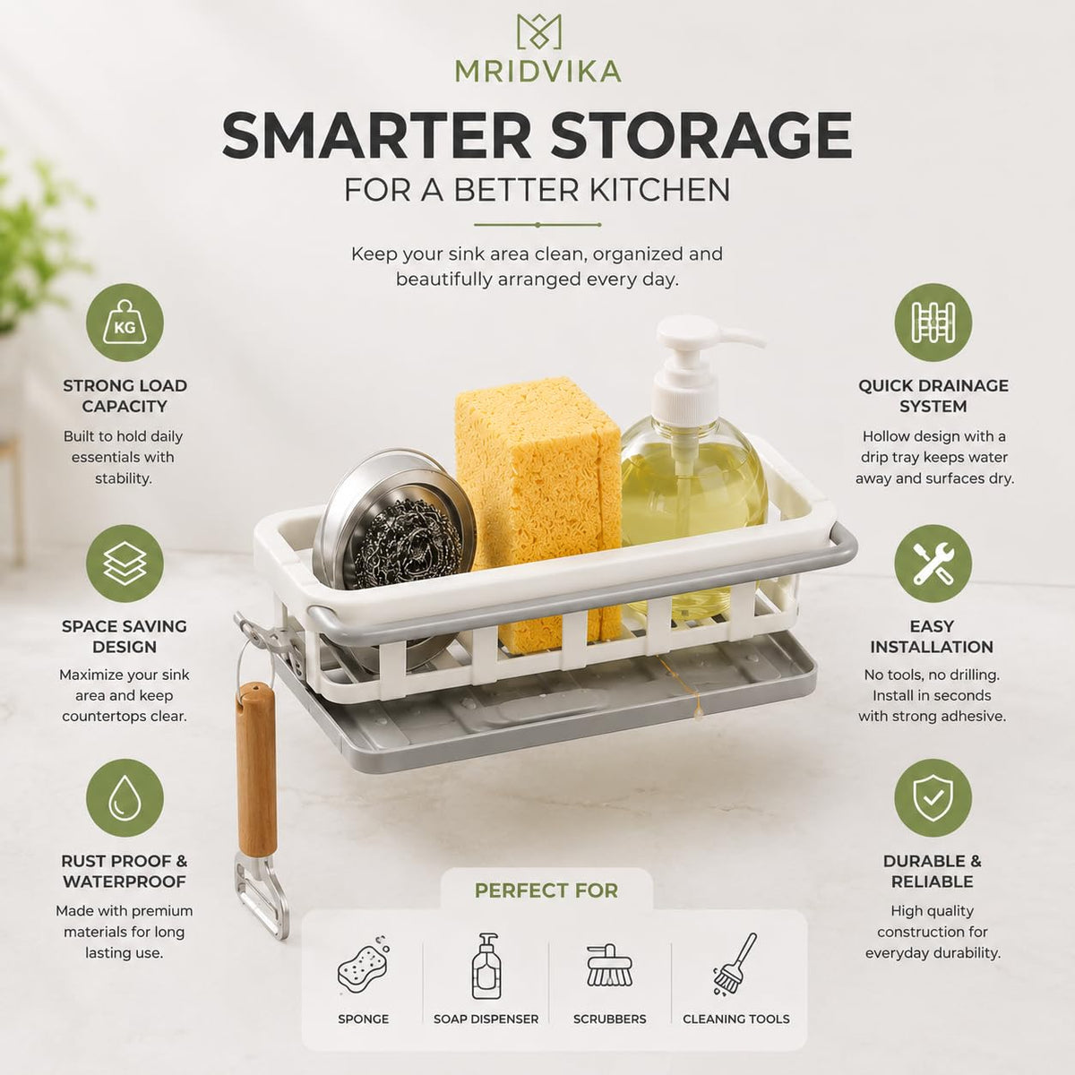 Kitchen dish brush holder
