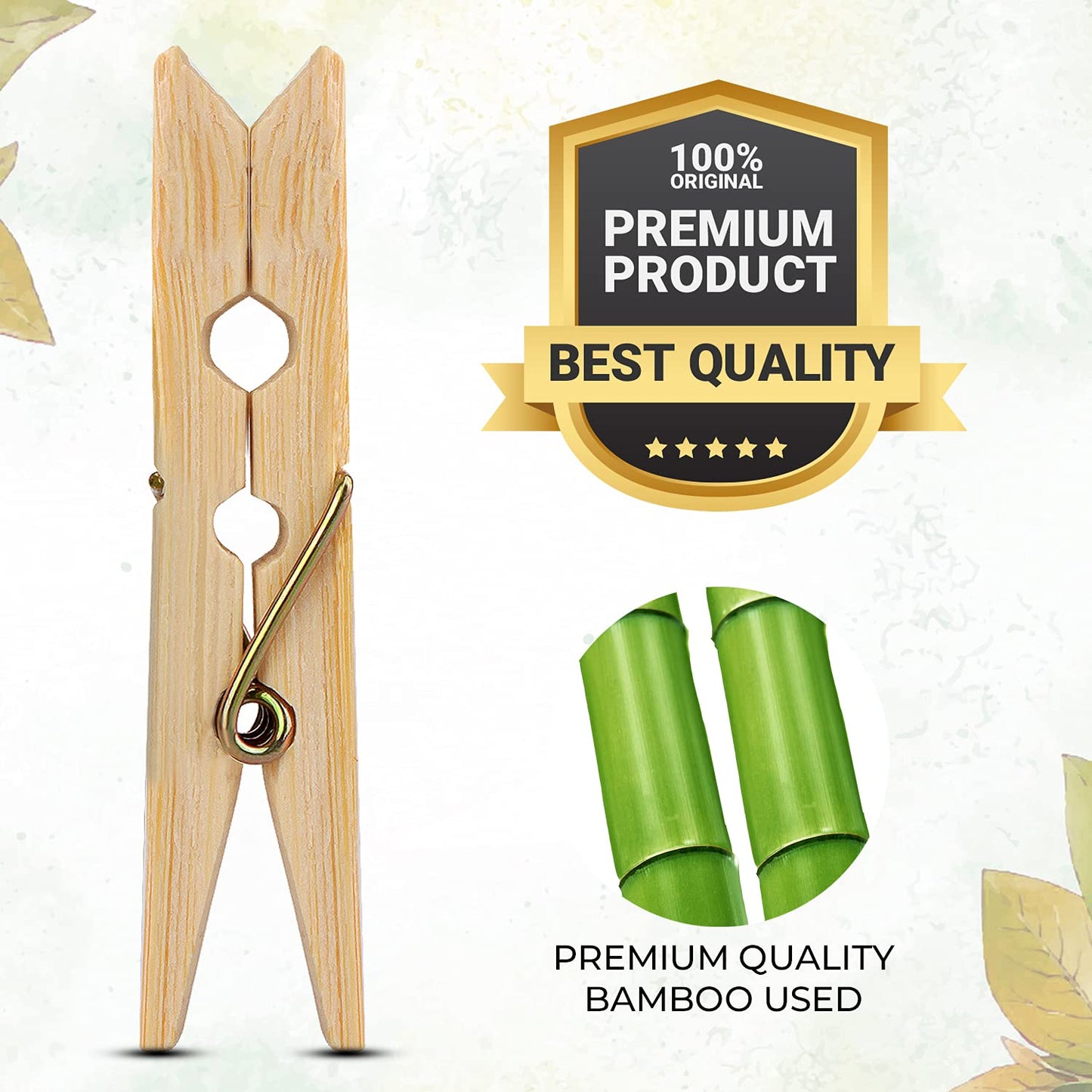 Bamboo Wood Cloth Clips