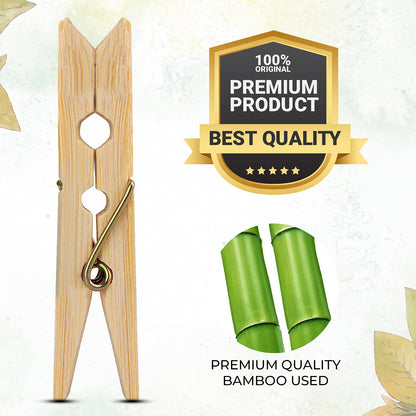 Bamboo Wood Cloth Clips