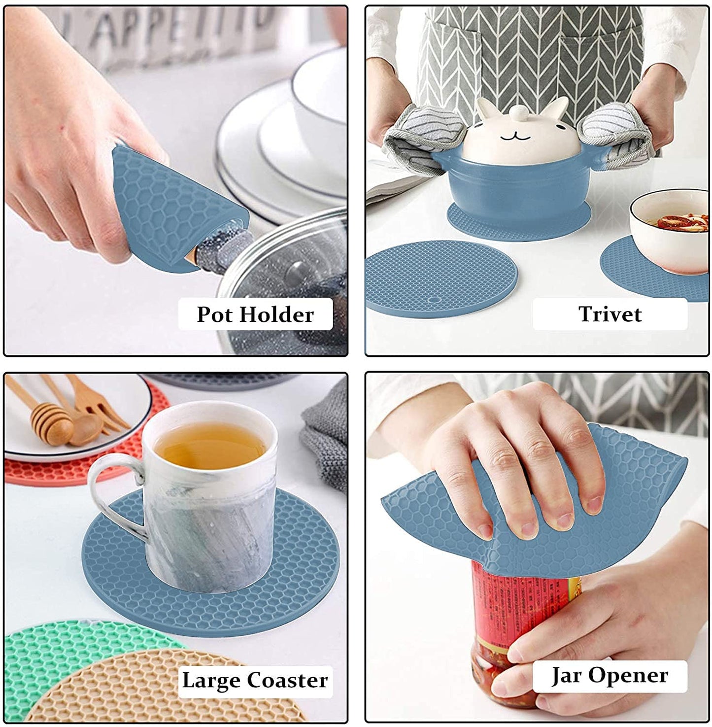 silicone utensil rest (Pack of 2, Blue)