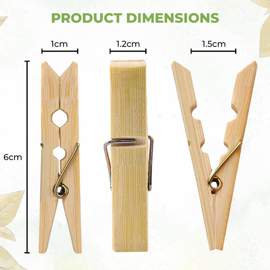 Bamboo Wood Cloth Clips