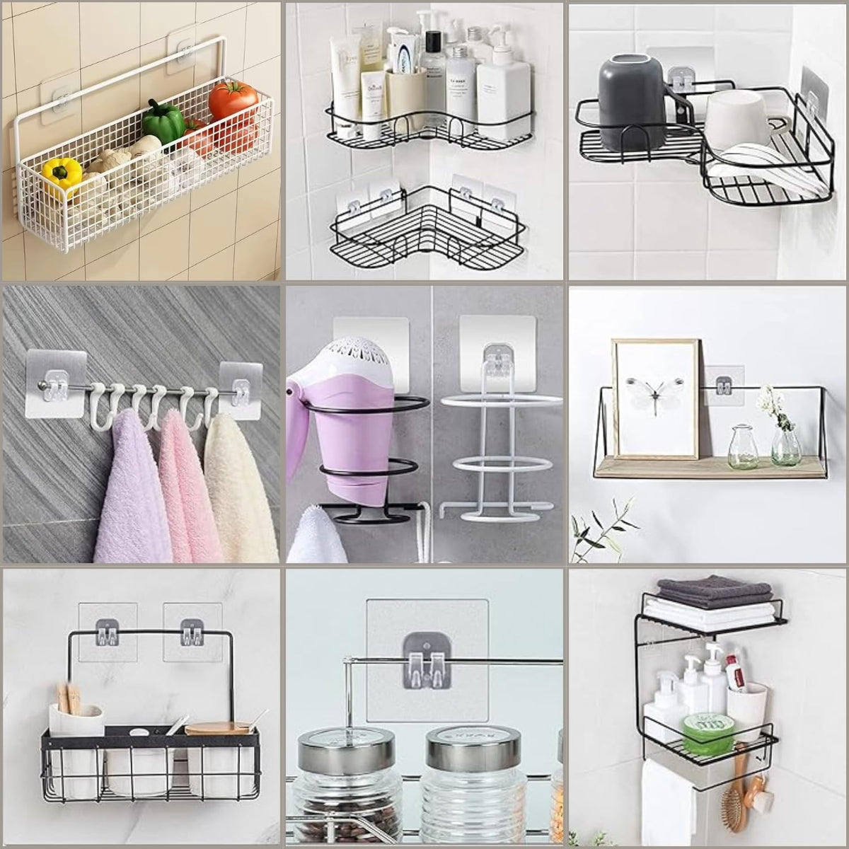 adhesive shower hooks(Pack of 10)
