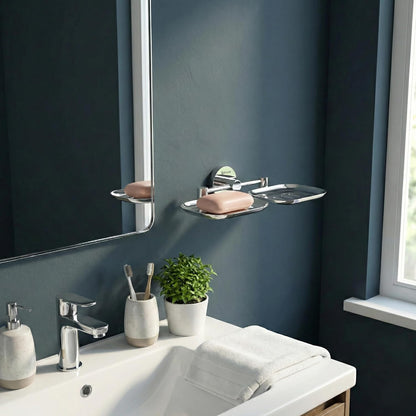 Steel Round Shape Double Soap Dish l Soap Case I