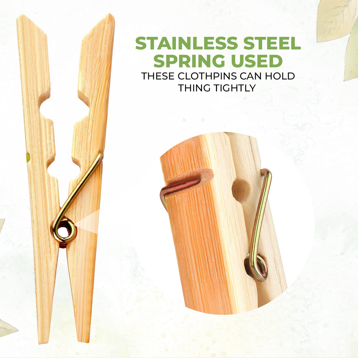 Bamboo Wood Cloth Clips