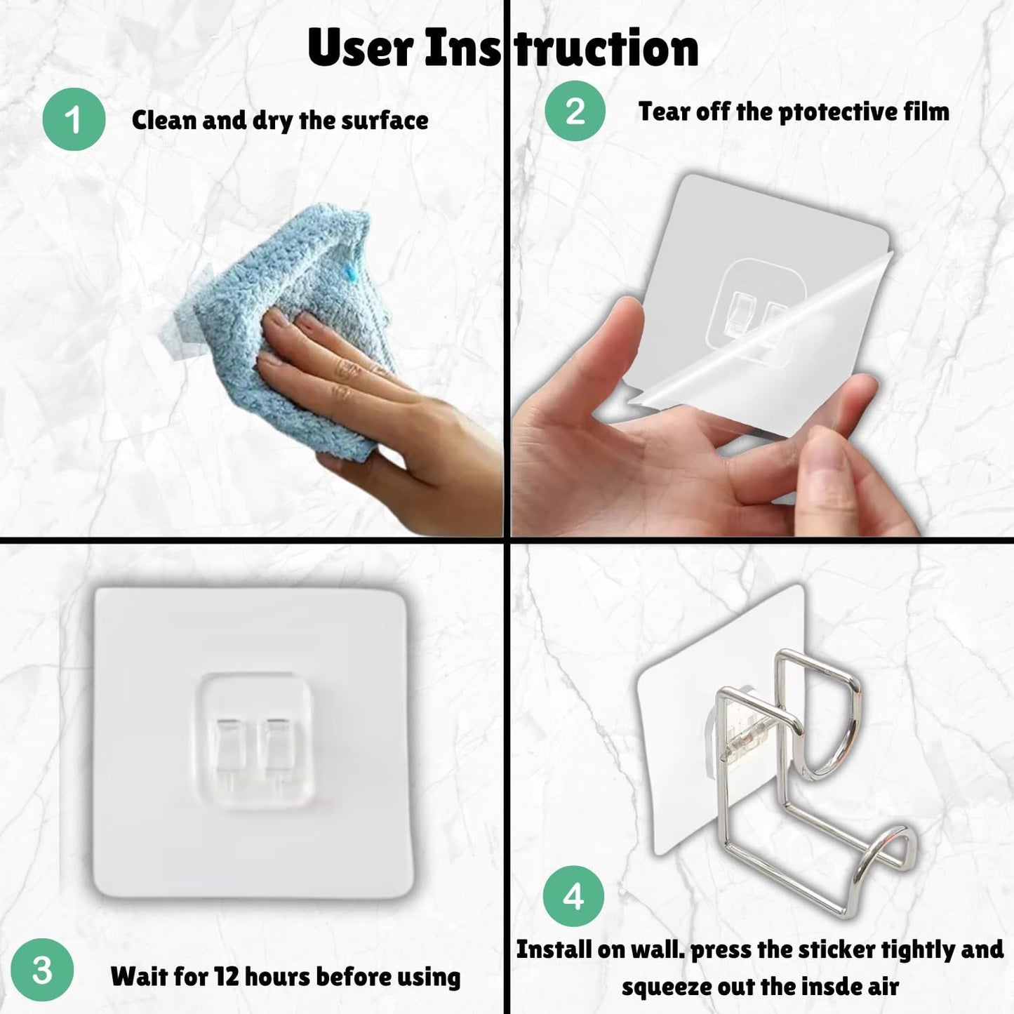 adhesive shower hooks(Pack of 10)