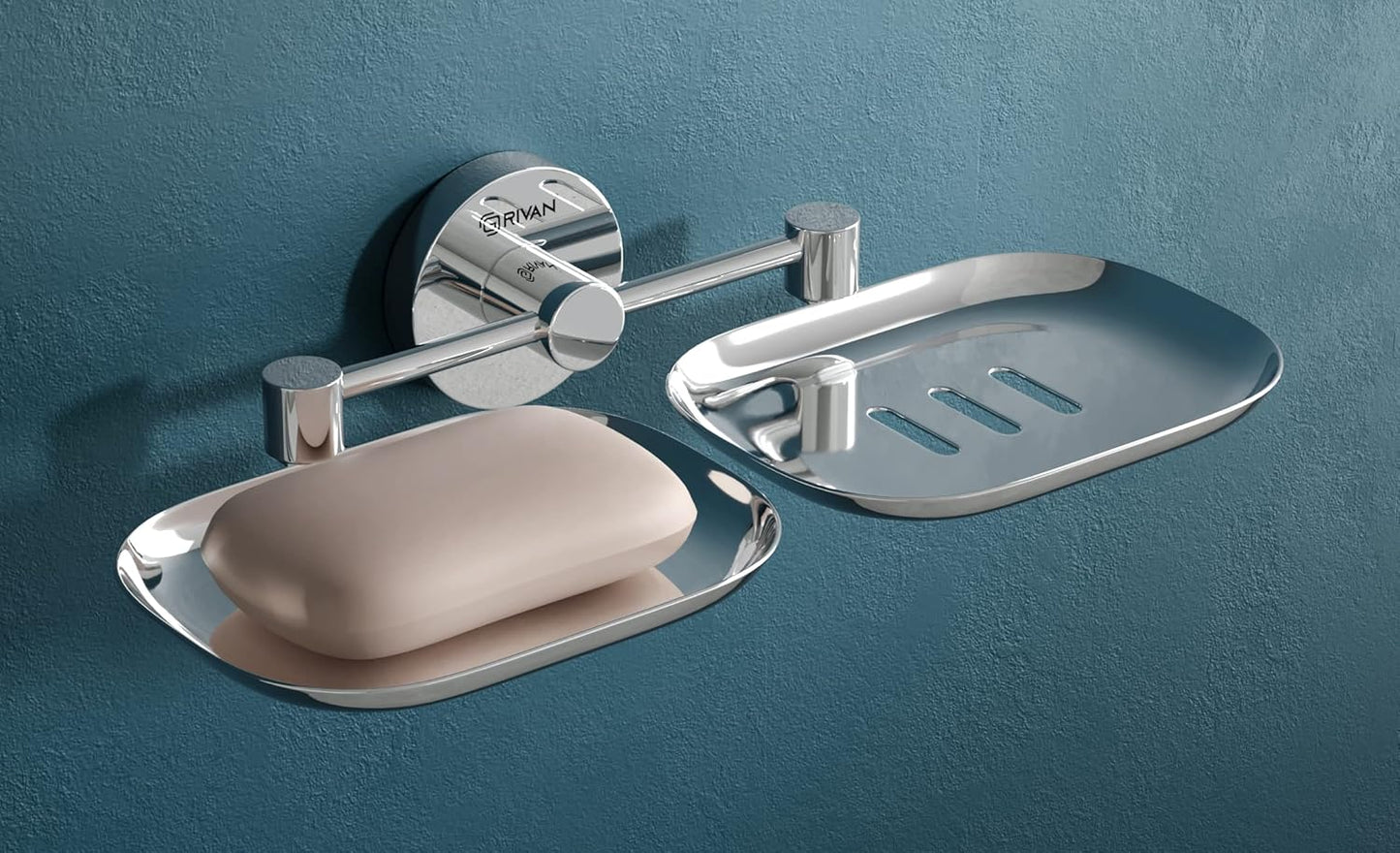 Steel Round Shape Double Soap Dish l Soap Case I