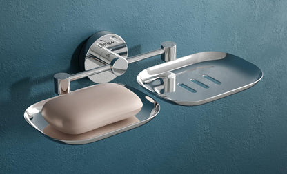 Steel Round Shape Double Soap Dish l Soap Case I