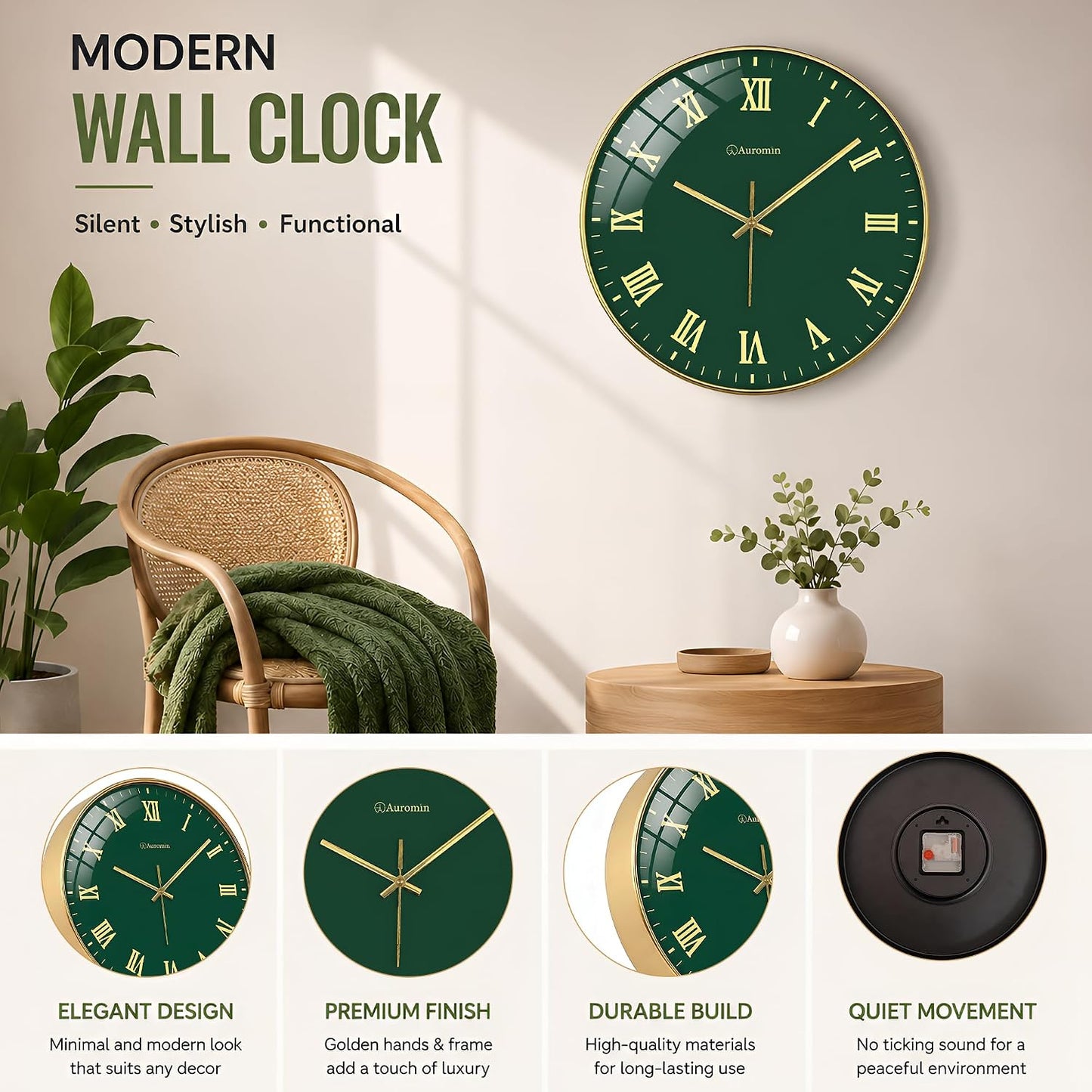 Auromin Modern Stylish Wall Clock