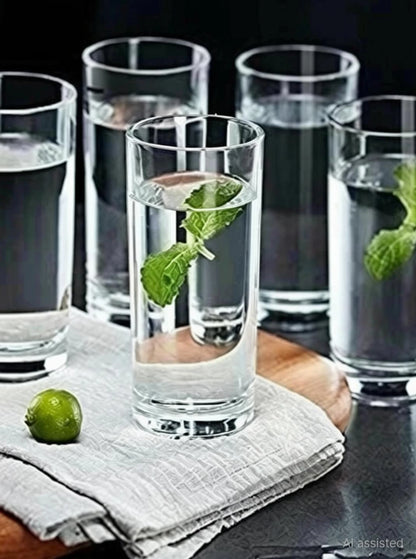 Luxury Glass Set Water/Juice Glass (300 ml, Glass, Clear)