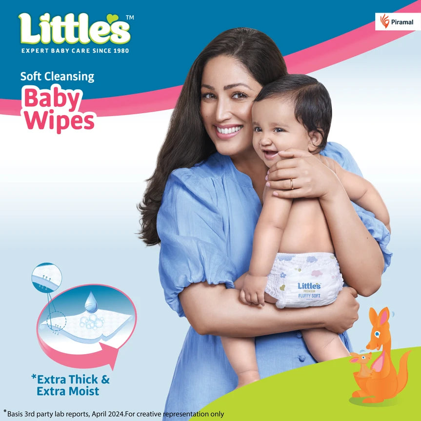 Little's Soft Cleansing Baby Wipes with Aloe Vera, Jojoba Oil & Vitamin E – Lid Pack (240 Wipes)